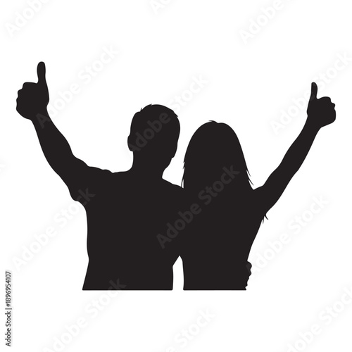 Minimal Black Valentine Couple Like Gesture Vector