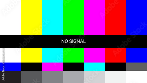 Retro TV Color Bar Test Pattern With No Signal