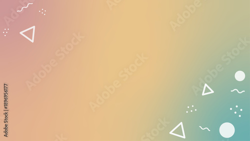 パステル調グラデーションに図形を配置した抽象デザイン背景　やわらかな装飾素材