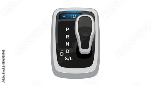 Modern Car Automatic Gear Shift Lever with Digital Display.