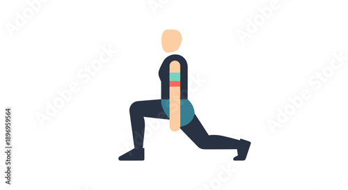 Person Performing a Lunge Exercise Fitness and Workout Illustration.