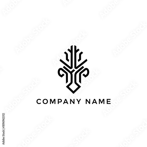 Modern Black Company Logo Design Element.