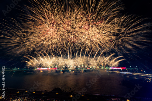 fireworks over the river