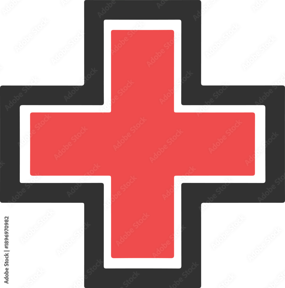 Obraz premium Simple icon representing medical help and emergency services
