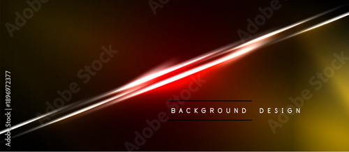 Dark background features vibrant red, gold lines. Modern design suggests energy, motion, sleekness. Text reads background design.