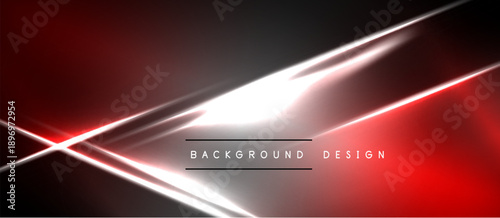 Abstract red, black design. Diagonal lines create dynamic visual effect. Bright glow emphasizes modern aesthetic. Simple text overlay present.