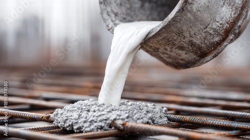 Wallpaper Mural Pouring concrete onto rebar for construction Torontodigital.ca