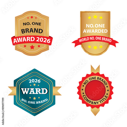 No. one golden, red, and blue colors awarded badge.