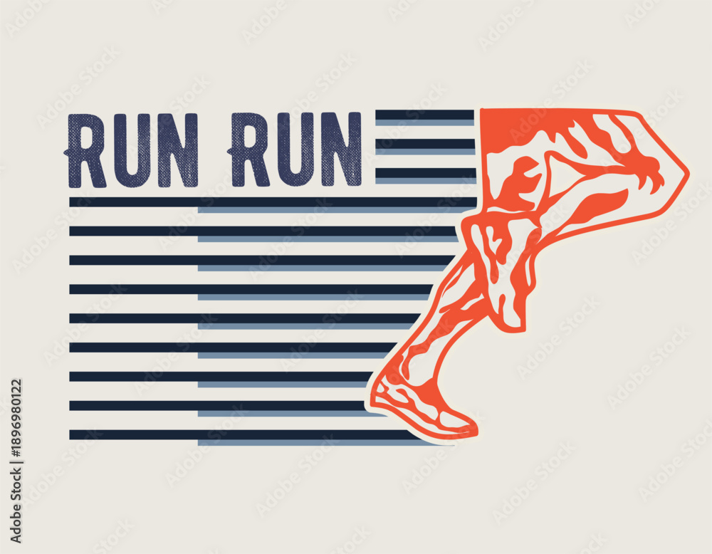Obraz premium Leg Dynamic Run Vintage Design Perfect for Print, Apparel, etc