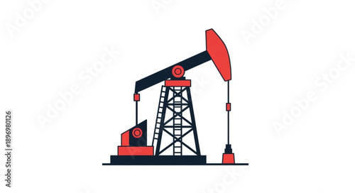 Oil pump jack industrial equipment for petroleum extraction.