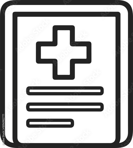 Medical document icon illustrating healthcare information and patient record management
