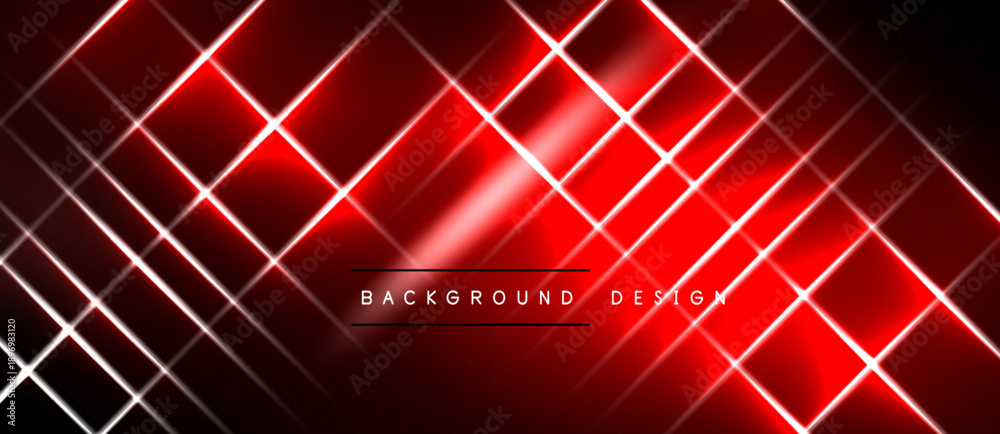 Fototapeta premium Red abstract background features intersecting white lines. Modern design with vibrant color contrast, suitable for digital projects.