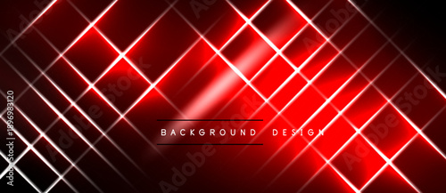 Red abstract background features intersecting white lines. Modern design with vibrant color contrast, suitable for digital projects.