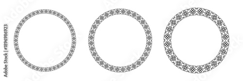 Set of Arabic patterns frames. Folk geometric borders. Middle east motif. Vector