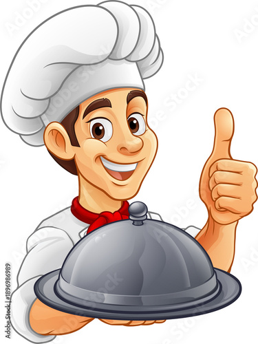 A chef or baker cartoon coo...