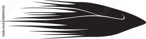 Black Bullet Train Speeding on White Background Illustration