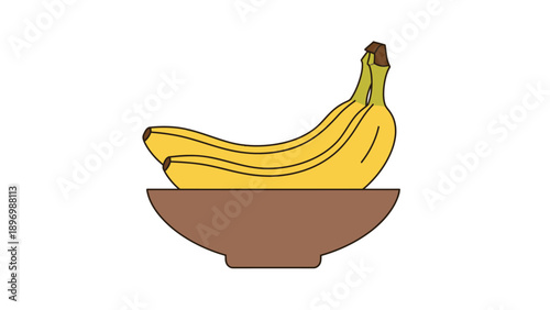 Bananas in a Brown Bowl.