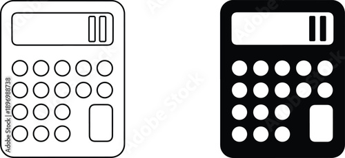 Two simple calculator icons in different color schemes for digital design projects
