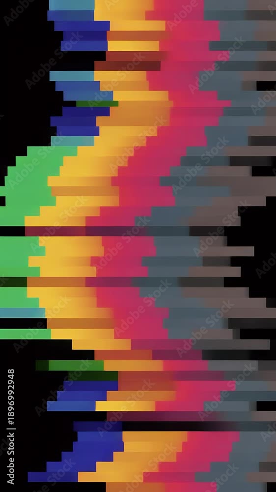 custom made wallpaper toronto digital8-Bit Color Banding Slowly Fading on Black Background – Retro Pixel Gradients, Digital Artifacts, and Vintage Video Effect