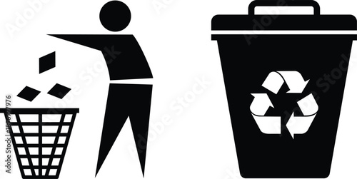 Trash, Recycle bin Icon Set