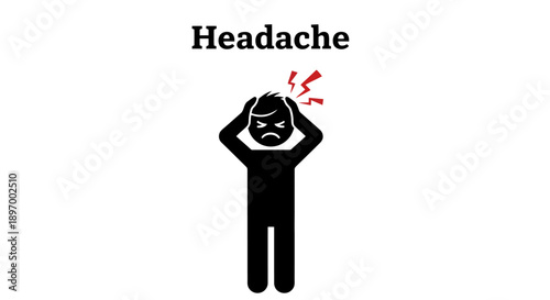 Person suffering from a severe headache and pain.