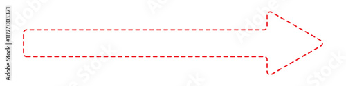 Line arrow direction icon with dotted line on White background. Red straight arrow.
.