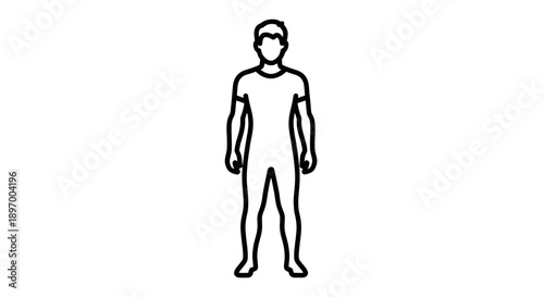 Simple Outline Icon of a Standing Man.