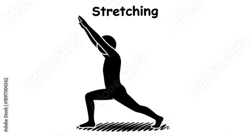 Silhouette of a person stretching in a yoga pose.