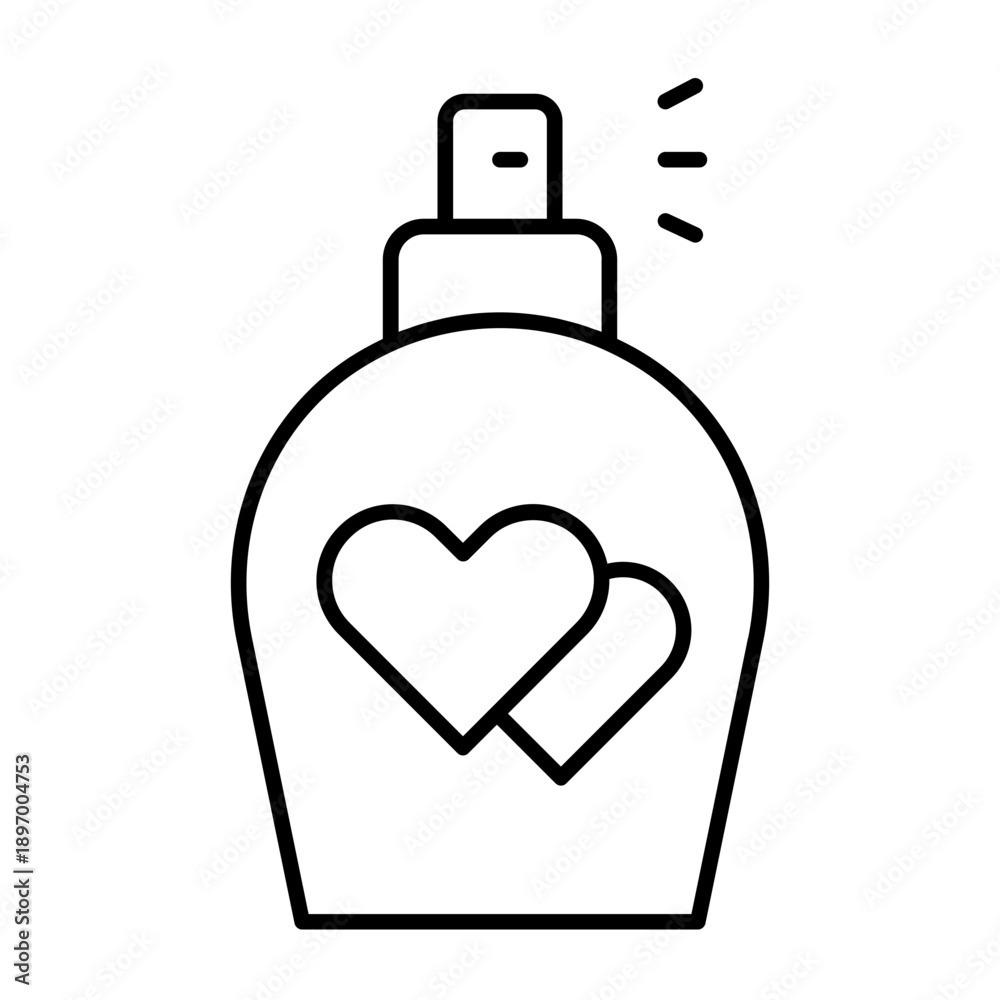 Obraz premium Perfume Bottle with Heart Shape Vector Illustration
