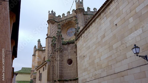 Wallpaper Mural Side streets to the cathedral of Toledo with old stone buildings in medieval style. Torontodigital.ca