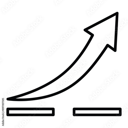 Line graph illustrating upward trend and progress over time, representing continuous improvement, development, and consistent business growth.