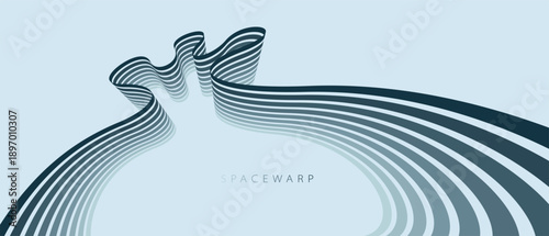 Abstract background with curve lines in perspective, vector wallpaper with stripes dreamy vanishing emotion, smooth and flexible lines design.