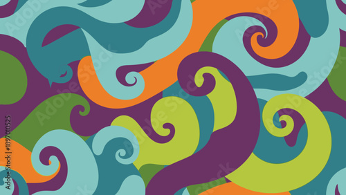 Colorful Swirling Shapes and Patterns Design.