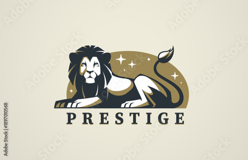 Royal lion emblem symbolizing monarchy, power and authority, vector designed in classic heraldic style for premium brands, luxury logos, empires and elite identity projects.