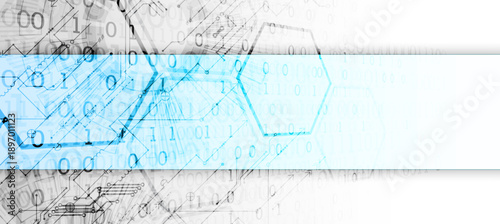 Technological concept with the use of technical elements. Numbers and technological circles.