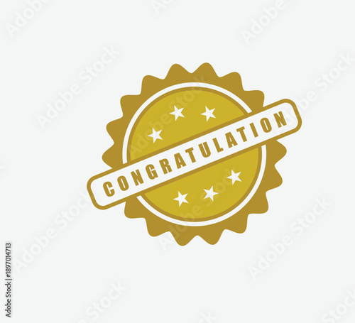 Vector illustration of a distressed congratulation stamp for achievement and awards.