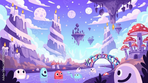 Fantasy Characters in a Dreamlike Landscape.