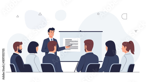 Business Meeting Presentation - Speaker Explaining to Audience