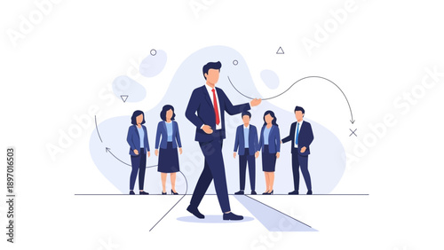 Business Leader Directing Team, Strategic Planning, Business Strategy