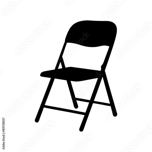 Foldable chair in simple flat design style vector illustration
