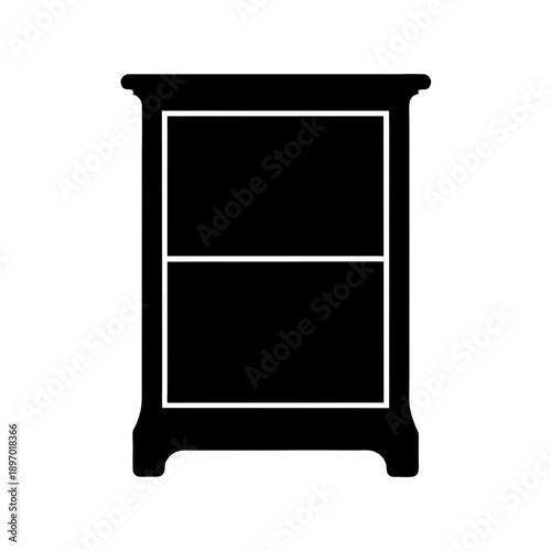 Modern Nightstand with Two Drawers Flat Design Vector Illustration