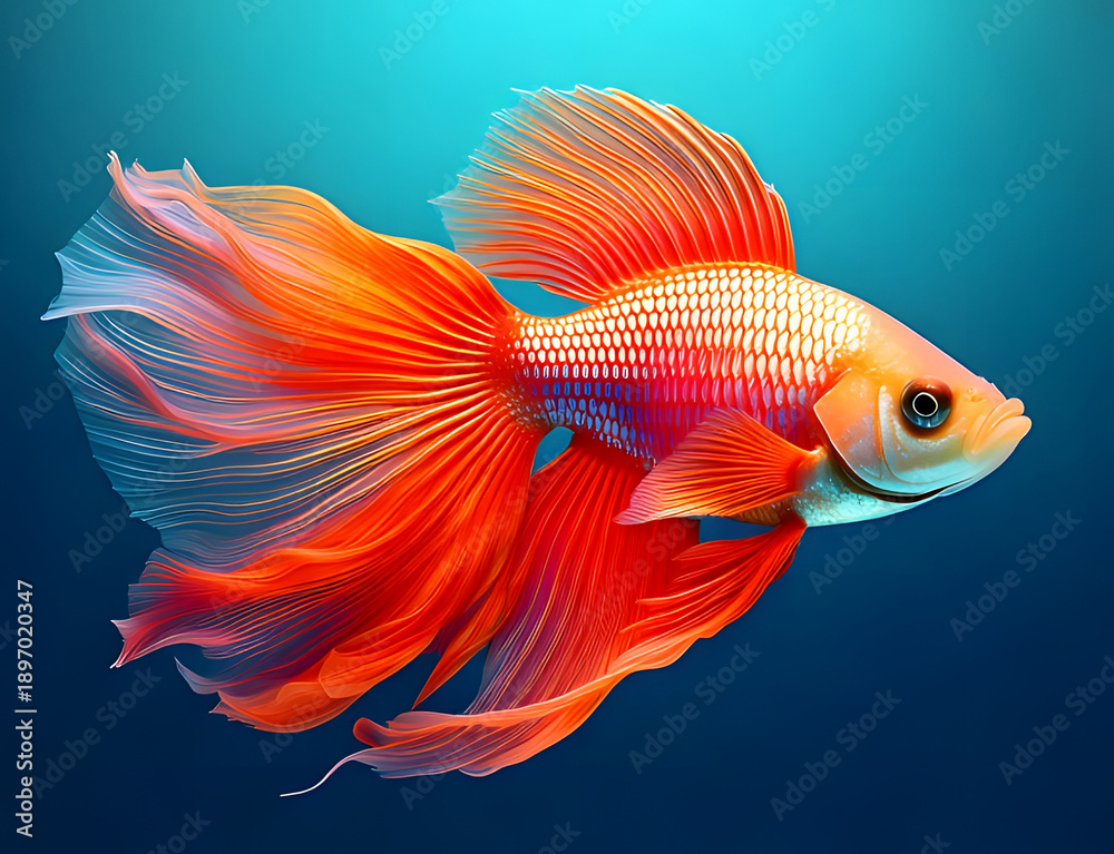 Fototapeta premium Liquid Flame Fantasy Fish