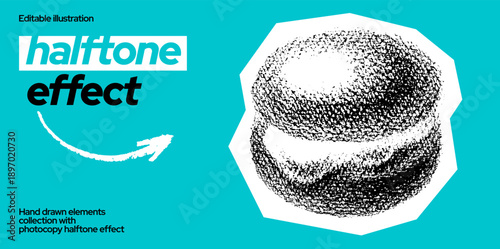 Donut bomboloni collage. Doughnut collage, German or Italian Donut sketch. Berliner and bomboloni food with chocolate or jam from Italy or Germany. Hand drawn breakfast brunch popart collage poster