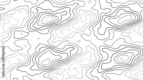 Abstract Topographic Contour Lines Seamless Looping Background