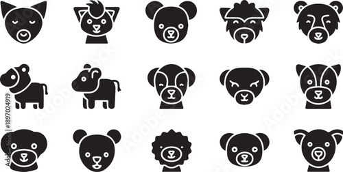 Large Set of Black Medical and Healthcare Icons Featuring Hospital Equipment Pharmacy Supplies and Biological Wellness Symbols