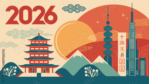 Experience the vibrant fusion of tradition and innovation in this stunning futuristic cityscape, perfect for inspiring business presentations, travel brochures, or creative projects