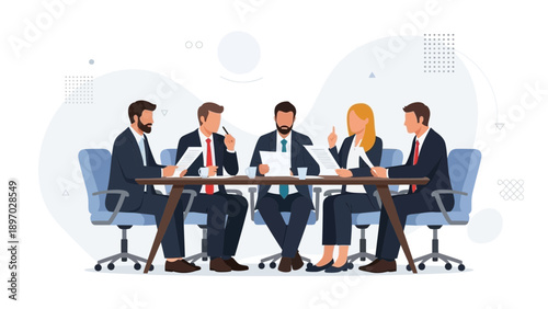 Business Meeting, Team Collaboration, Office Discussion, Strategy Planning, Corporate Teamwork