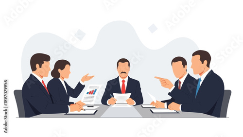 Business Meeting: Team Collaboration and Discussion