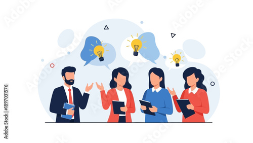 Business Team Brainstorming Ideas and Collaboration