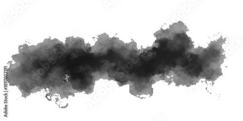 Photos Black ink splat and white ink splashes create a watercolor texture illustration